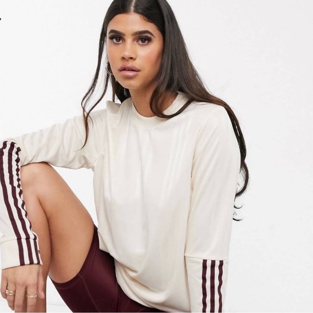 Adidas x Ivy Park Cream and Maroon Long Sleeve Jersey size S
